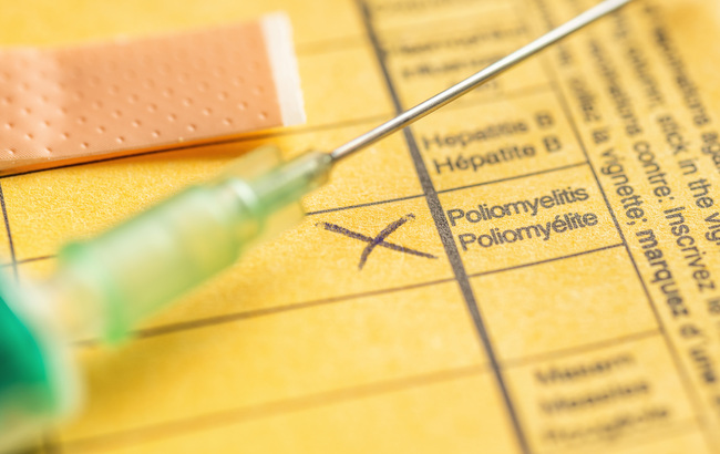 Vaccination certificate with syringe and plaster Vaccination certificate with syringe and plaster