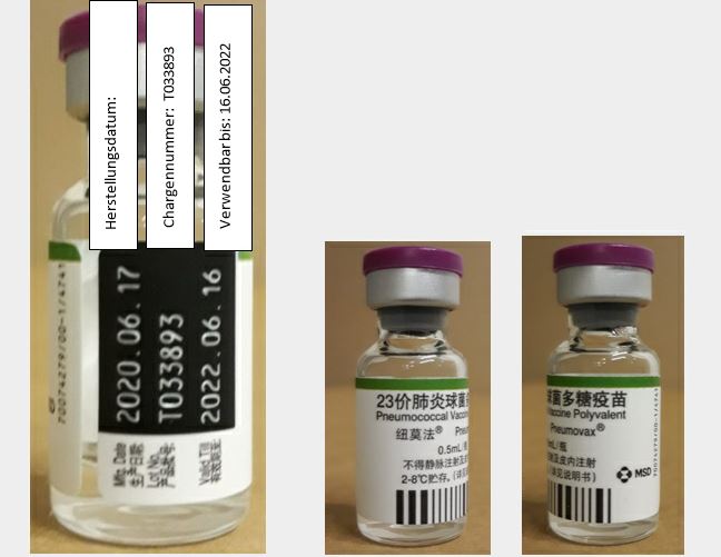 Vial containing the vaccine.  Vial containing the vaccine.